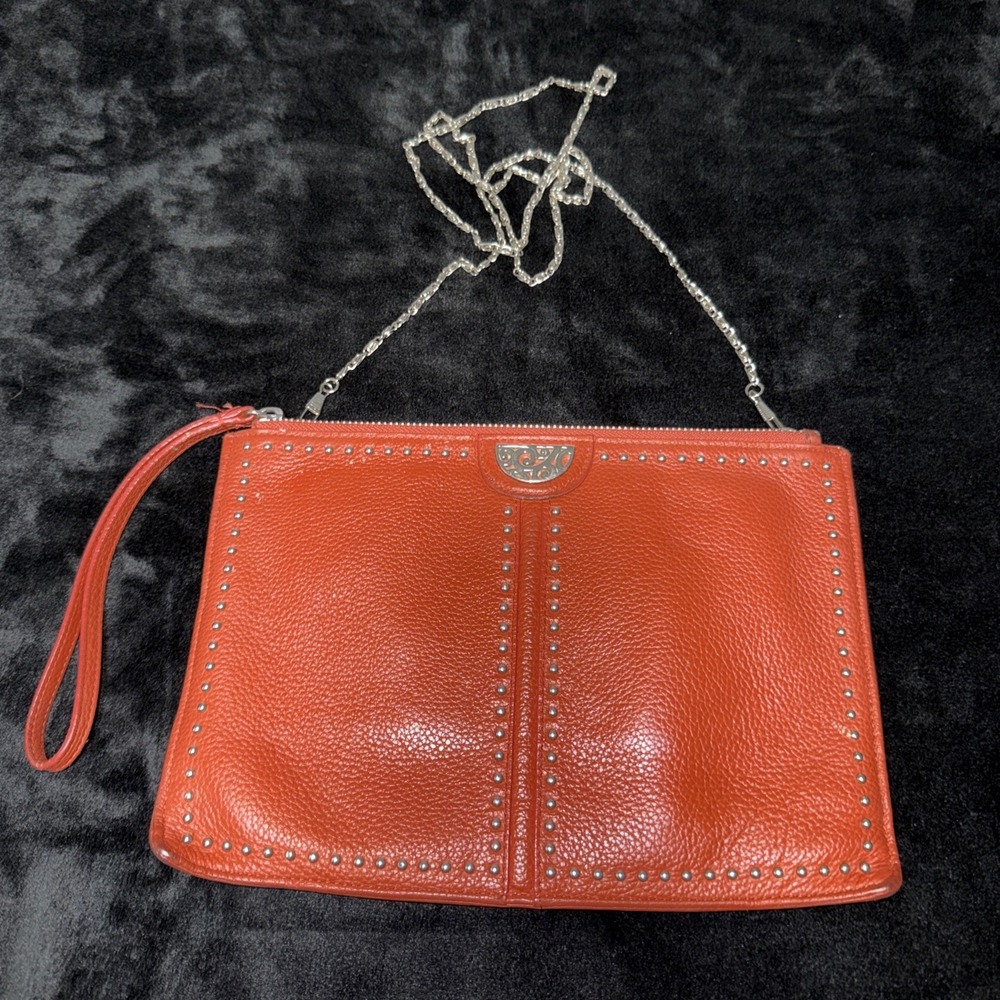 NWOT BRIGHTON Pretty Tough Slim Crossbody Detachable Strap w/Wrist Strap Leather